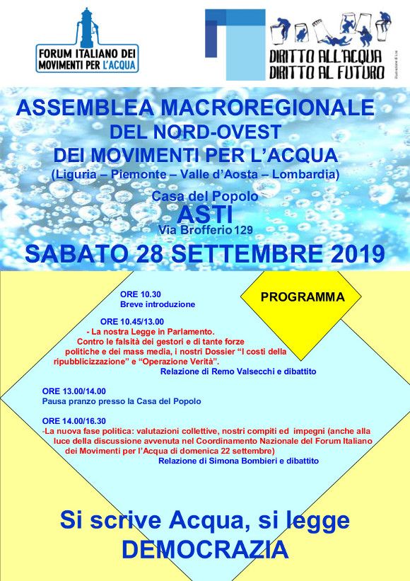 Asti, Assemblea Macroregionale