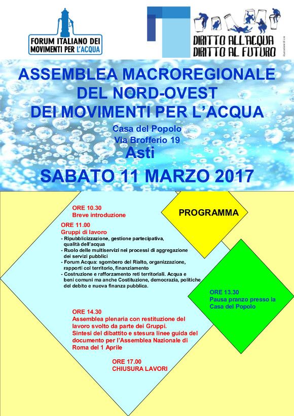 Asti, Assemblea Macroregionale