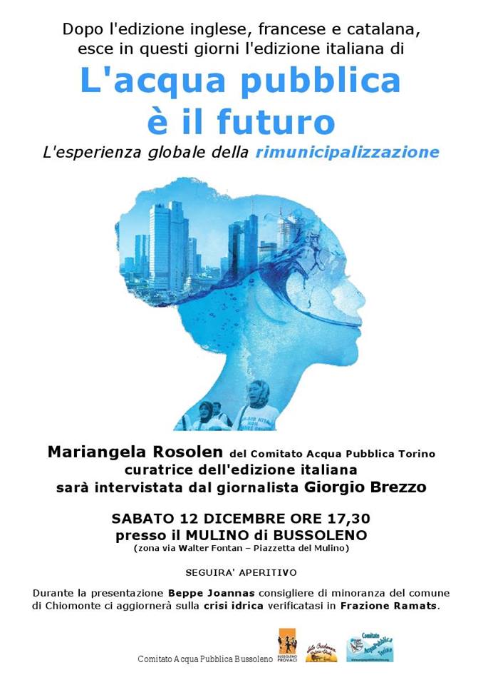 Presentazione libro "L'acqua pubblica è il futuro" Bussoleno