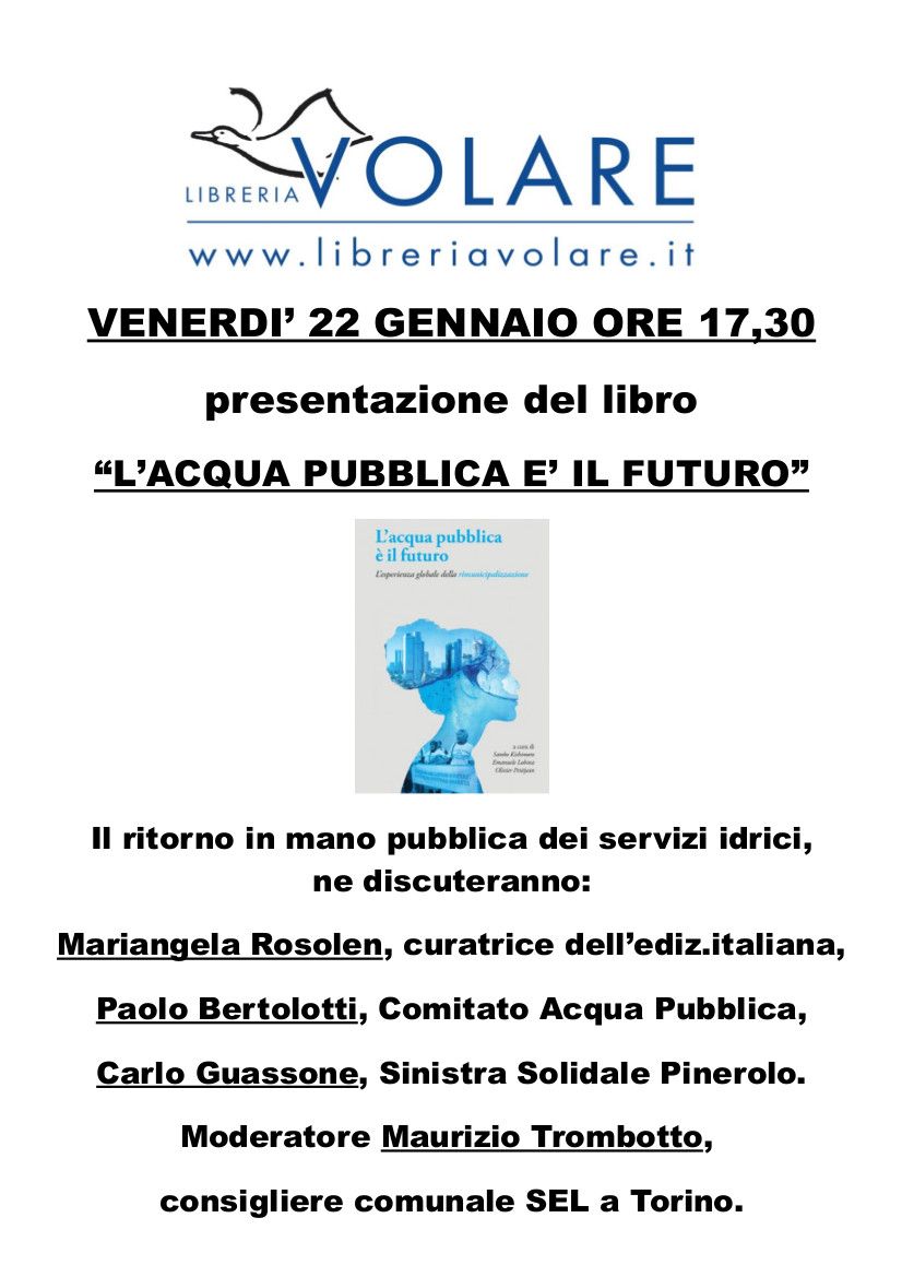 Presentazione libro "L'acqua pubblica è il futuro" Pinerolo