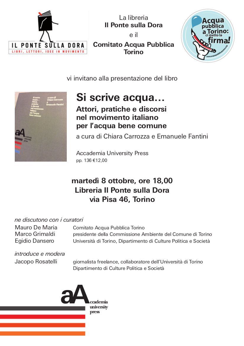 Locandina "Si scrive acqua..."