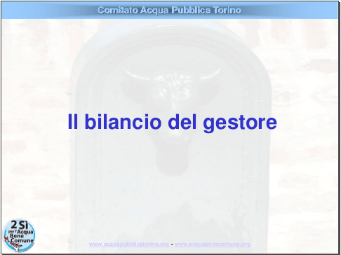 Il bilancio del gestore