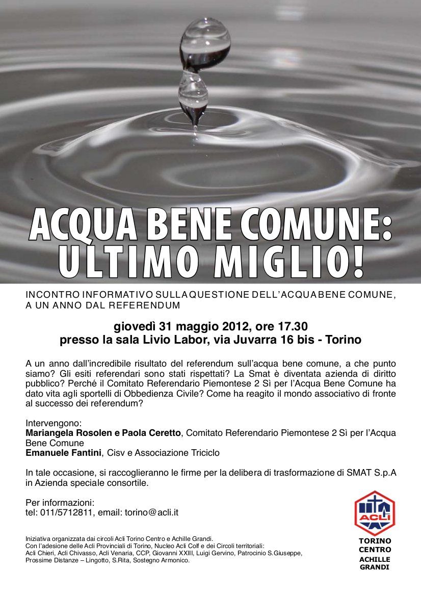 Convegno ACLI sull'acqua